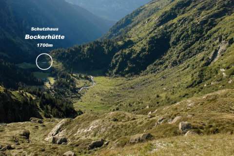 Die Lage der Bockerhütte im Spronsertal